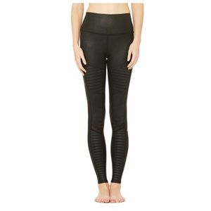 Alo Yoga: Black High-Waist Moto Legging